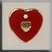 Mill Hill - Glass Treasures - 12093 Small Engraved Heart Red/Gold