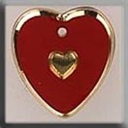 Mill Hill - Glass Treasures - 12094 Medium Engraved Heart Red/Gold