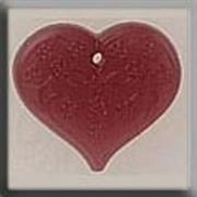Mill Hill - Glass Treasures - 12114 Medium Floral Embossed Heart Rose
