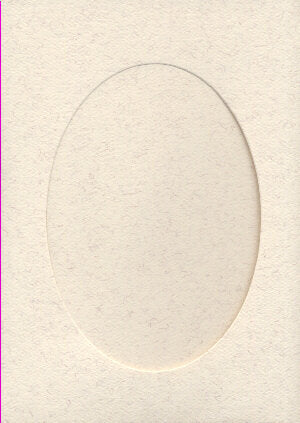 Needlework Cards with Envelopes- Oval Cut-out Ivory  (5 pack)