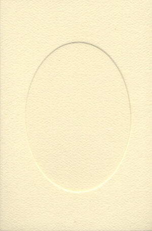 Needlework Cards with Envelopes- Oval Cut-out - Cream  (5 pack)