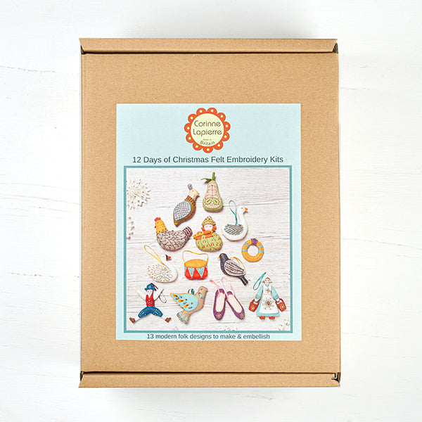 12 Days of Christmas Felt Embroidery Kit by Corinne Lapierre