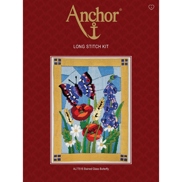 Stained Glass Butterfly Long Stitch Kit AL77516 by Anchor