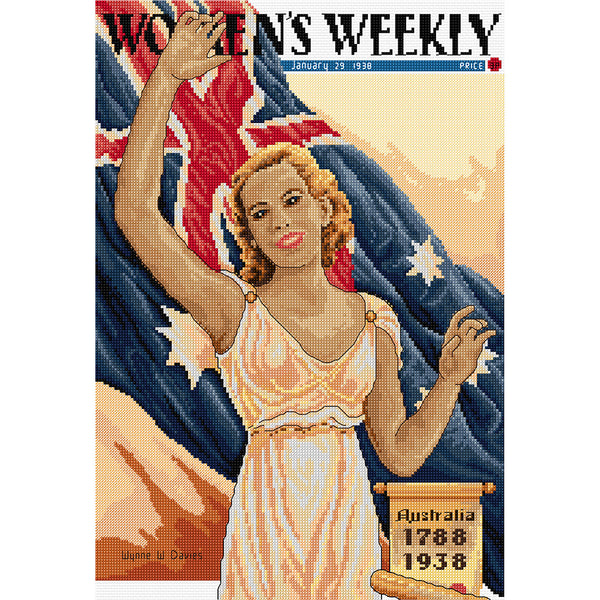 Australian Women's Weekly - Girl with Flag FJP-4025 AWW by Country Threads