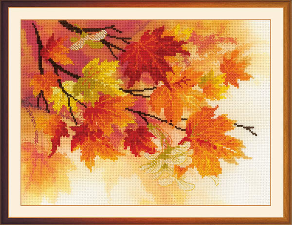 Autumn Colors - Riolis Cross Stitch Kit with Pre-Printed Background 0054PT