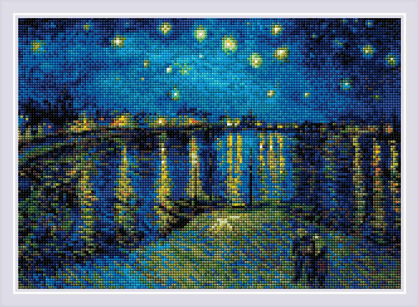 Starry Night Over the Rhone after Van Gogh's Painting - Riolis Cross Stitch Kit 1884