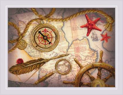 Treasure Hunting - Riolis Cross Stitch Kit with Pre-Printed Background 0095PT