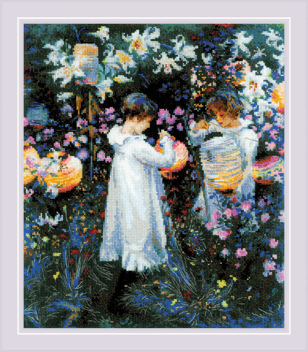 Carnation, Lily, Lily, Rose after J.S. Sargent's Painting - Riolis Cross Stitch Kit 2053