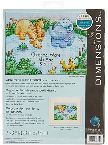 Little Pond Birth Record Counted Cross Stitch Kit by Dimensions 70-73697