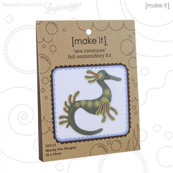 Weedy Sea Dragon - Sea Creatures Felt Embroidery Kit by Make It
