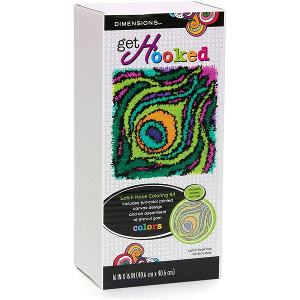 Colorful Feather Latch Hook Coloring Kit 72-75002 - Get Hooked by Dimensions