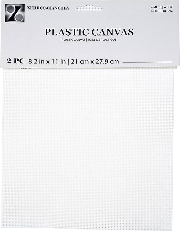 Zehrco-Giancola Plastic Canvas 14ct  White (2 Sheets)- 21cm x 27.9cm (39500-2)