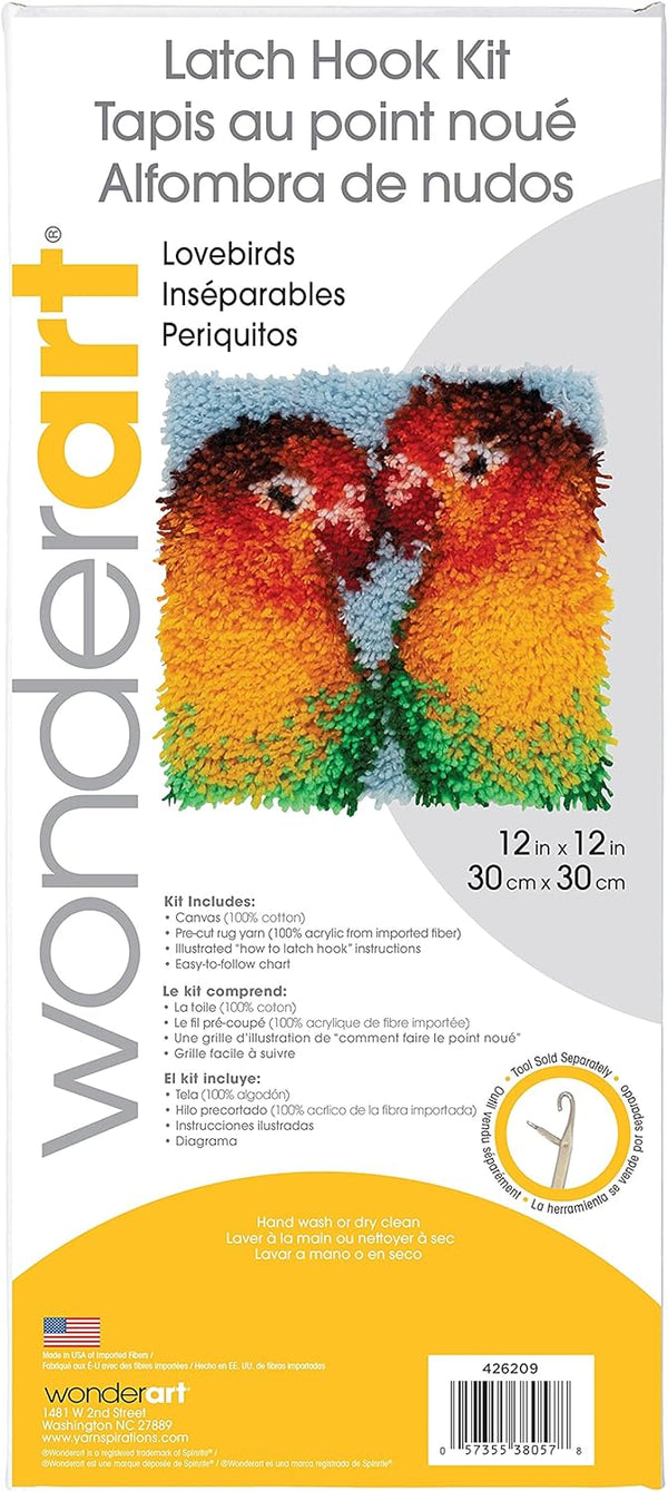 Lovebirds by Wonderart Latch Hook Kit