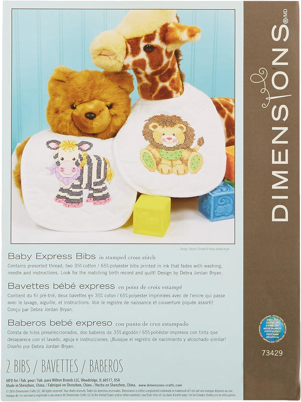 Baby Express Bibs Cross Stitch Kit by Dimensions 73429