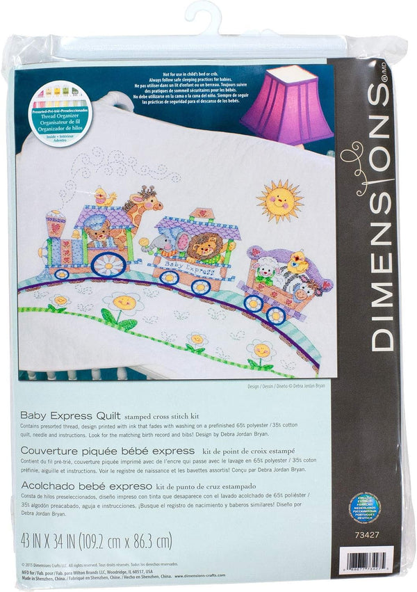 Dimensions Baby Express Quilt Stamped Cross Stitch Kit 73427