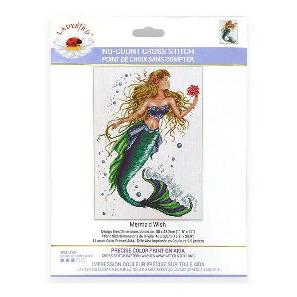Lady Bird Designs Mermaid Wish - No Count Cross Stitch Kit