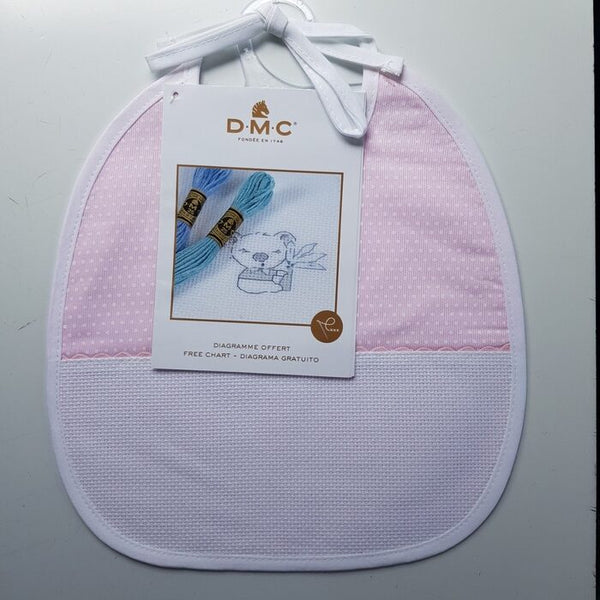 DMC Baby Bib Pink with White Dots - 6 Month Old