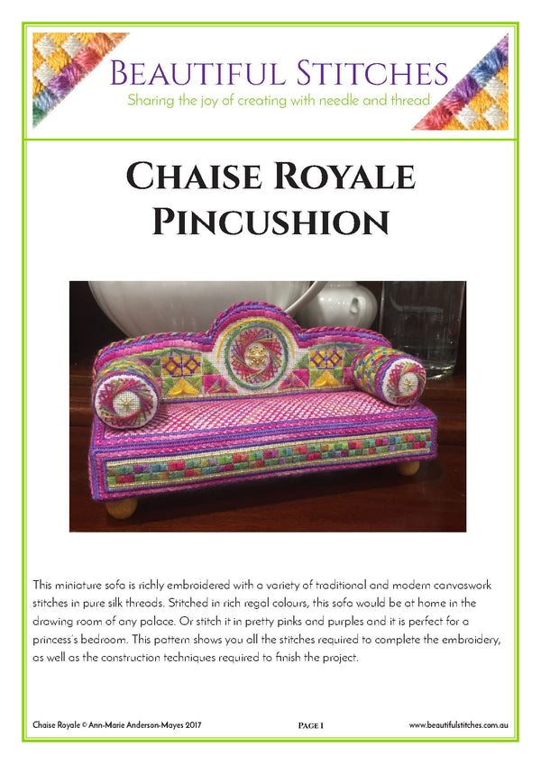 Chaise Royal Pattern by Beautiful Stitches
