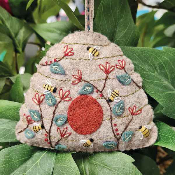 Embroidered Beehive Wool Mix Felt Craft Kit by Corinne Lapierre
