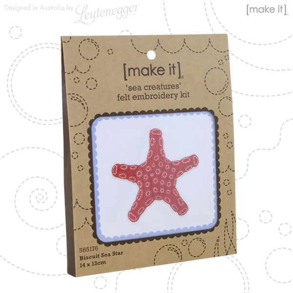 Biscuit Sea Star - Sea Creatures Felt Embroidery Kit by Make It 585176