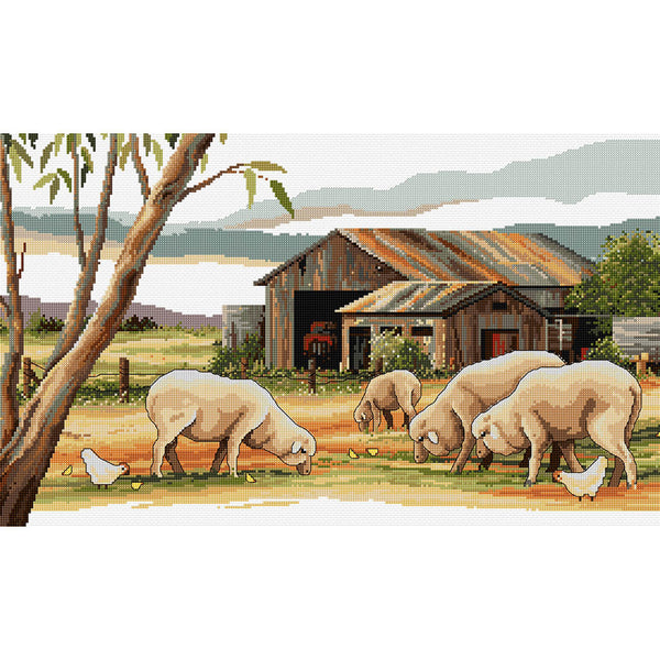 Sheep Shed Cross Stitch Kit FJ-1083 by Country Threads