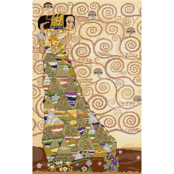 "Expectation" - Gustav Klimt - Cross Stitch Kit FJ-4019 by Country Threads