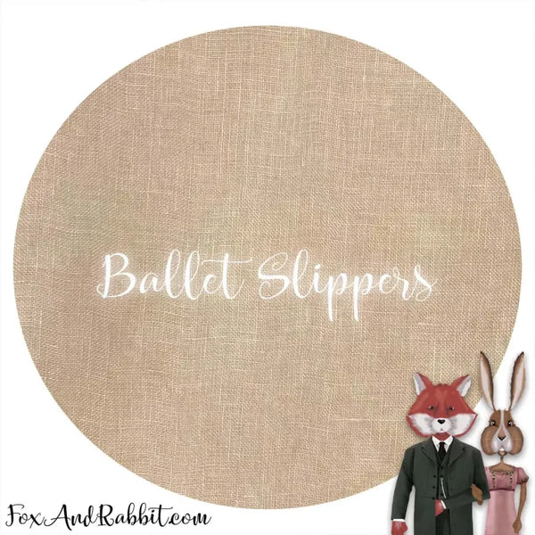 Fox and Rabbit - 36 Count Linen - Ballet Slippers