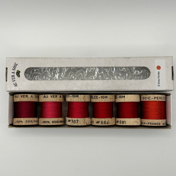 Au Ver a Soie - Soie Perlée Pack (16m Reels) 6 Shades of Red