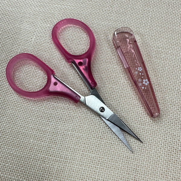 Pink Embroidery Scissors with Cap 83mm (3-1/4")