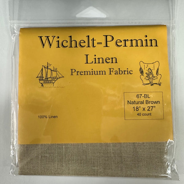 Wichelt Linen 40ct Natural Brown 18" x 27" Piece (45x69cm) 67-BL