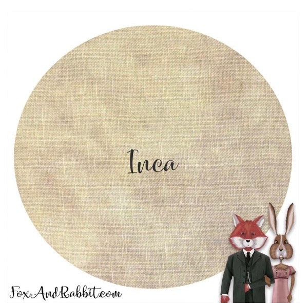 Fox and Rabbit Hand Dyed Linen - 40 Count Linen - Inca