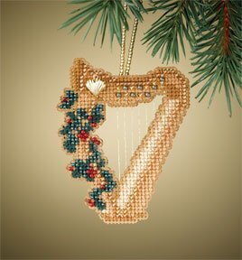 Harp - Mill Hill Holiday Harmony Beaded Ornament Cross Stitch Kit (MH16-7304)