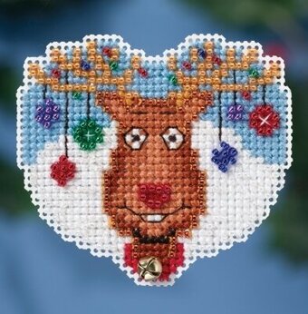 Reindeer Games - Mill Hill Winter Holiday Beaded Magnet Cross Stitch Kit (MH18-1631)