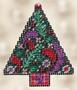 Paisley Tree - Mill Hill Winter Holiday Beaded Magnet Cross Stitch Kit (MH18-2303)