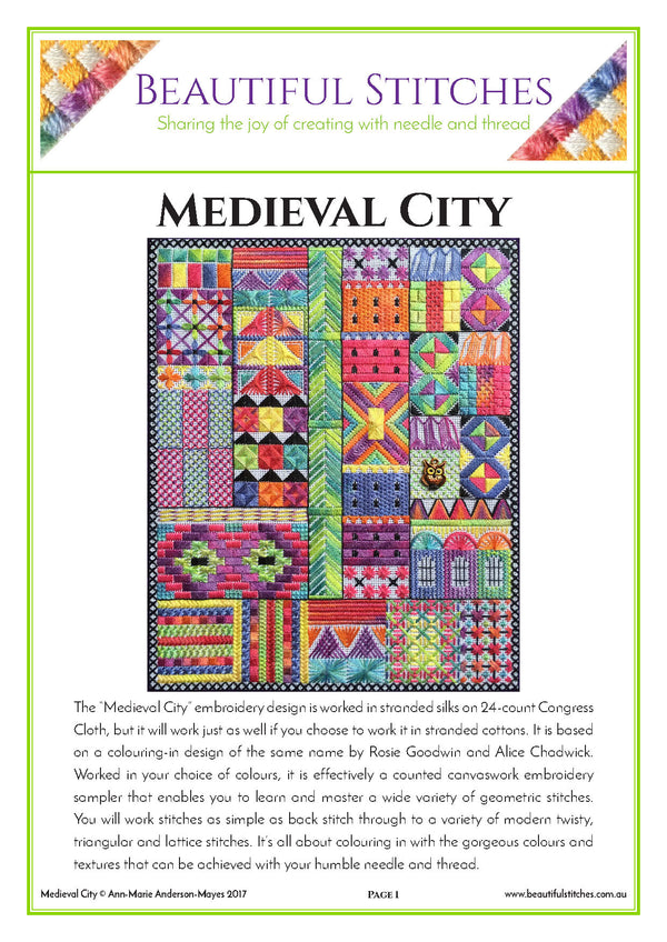 Medieval City Pattern by Beautiful Stitches