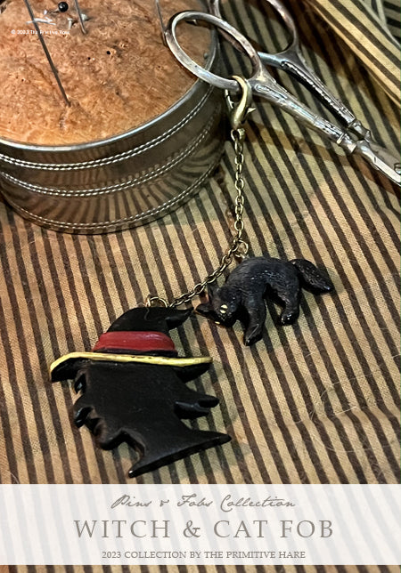 Witch and Cat Fob by The Primitive Hare