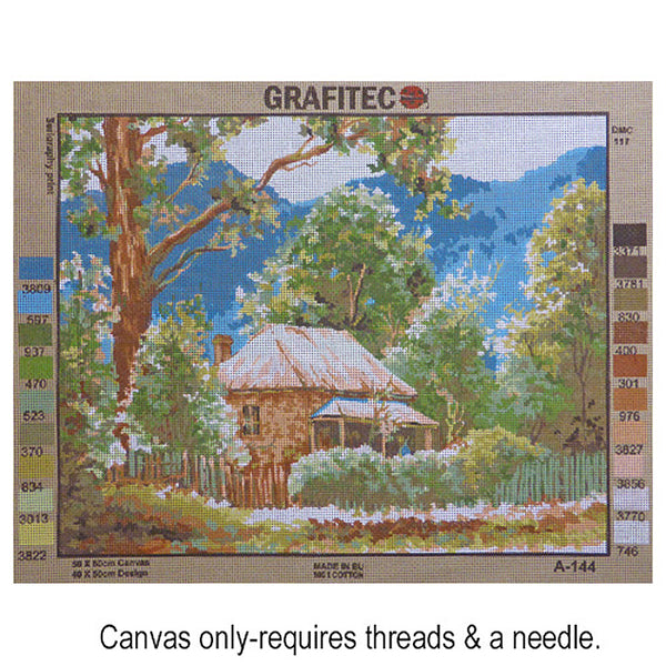 Blue Mountain Homestead - Tapestry Canvas by Grafitec A.144
