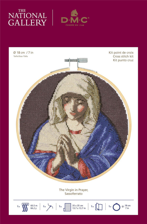 The Virgin in Prayer Sassoferrato - The National Gallery - Cross Stitch Kit by DMC