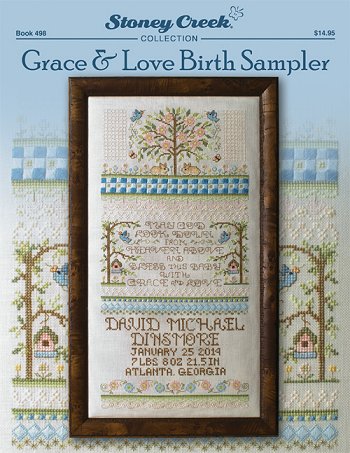 Grace and Love Birth Sampler Cross Stitch Pattern 498