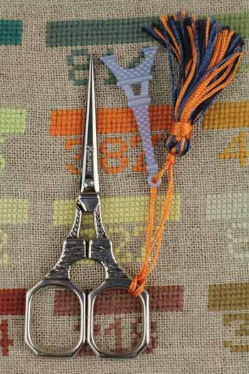Sajou Chromed Embroidery Scissors Blue Eiffel Tower