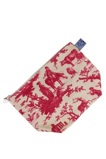 Sajou Coated Cotton Pouch Pink Plaisirs Campagne