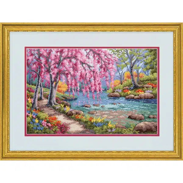 Cherry Blossom Creek - Dimensions Gold Collection Cross Stitch Kit 70-35374