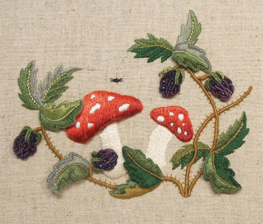 Toadstools & Brambles - Raised Embroidery Kit by Anna Scott