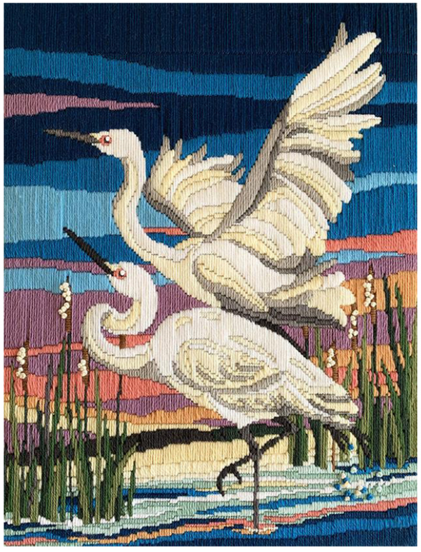 Egrets Long Stitch Kit FLS-5034 by Country Threads