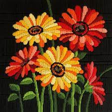 Gerberas Long Stitch Kit FLS-5038 by Country Threads