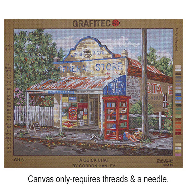 A Quick Chat by Gordon Hanley -  Tapestry Canvas by Grafitec GH-6