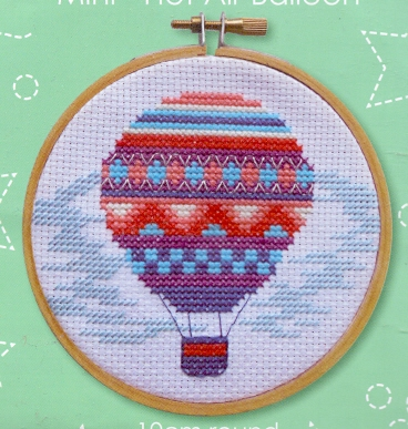 Mini Hot Air Balloon Round Cross Stitch Kit by Make It