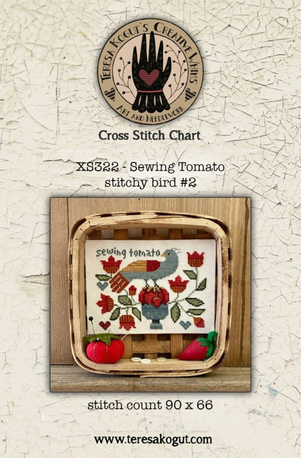 Sewing Tomato stitchy bird #2 XS322 by Teresa Kogut