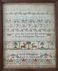Sarah Chittleburgh 1819 Reproduction Sampler by Haystack Stitching