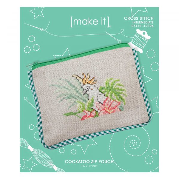 Make it - Cockatoo Zip Pouch Cross Stitch Kit
